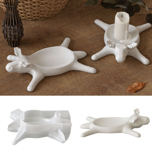 Silicone Mold for Candle Holder Decorative Lying Cow Shaped 1