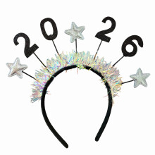 Bandeau Nouvel An 2026 pour femmes et filles – Paillettes argentées