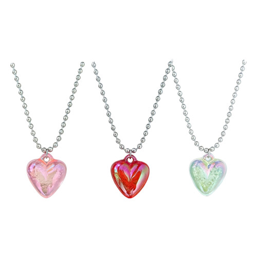 Delicate hart hanger ketting Stijlvolle titanium-transparant 1