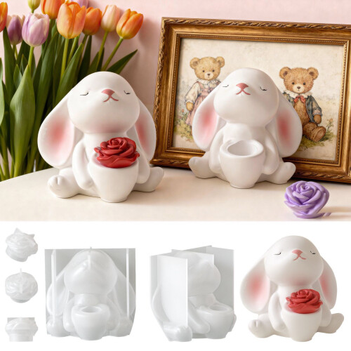 Vase en forme de lapin élégant, moule en Silicone,-modèle 2 2