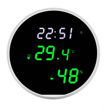 Temperature and Humidity Sensor, Tuya WiFi Thermometer Hygrometer LED Mirror Screen App Timing, Real-time Monitoring and Recording_Surprise Gift