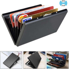 Black Friday Card holder with compartment - Protects RFID - Stainless - Wallet metal_silver/Silver_Surprise Gift
