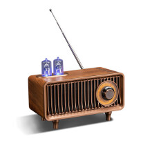 AM FM Classic Retro Radio with Bluetooth Speaker, Vintage Wood Tabletop Radio with Treble Control compatible Kitchen Living Room with Rotary Knob_Sur