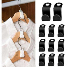 50-pack Clothes Hangers - Hook compatible Hanger - Save Space in Wardrobe Black_Surprise Gift