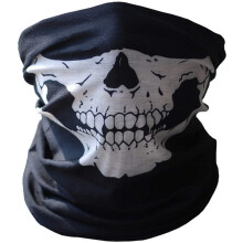 Pañuelo tipo chal con máscara de calavera compatible con la bandana trasera negra_Regalo sorpresa