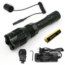 Tactical Flashlight Green Light Strong Light Long Light Outdoor Replaceable Red Light Blue Light White Light Rechargeable Flashlight_Surprise Gift