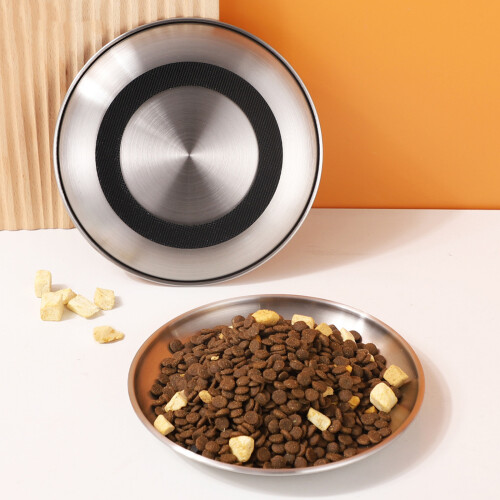 Ergonomischer Hundenapf mit Edelstahlplatte, flaches Design, 1