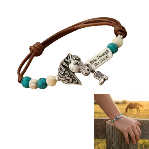 Adjustable Bohemian Style Turquoise Horse Bracelet Accessory For 1