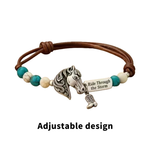 Adjustable Bohemian Style Turquoise Horse Bracelet Accessory For 2