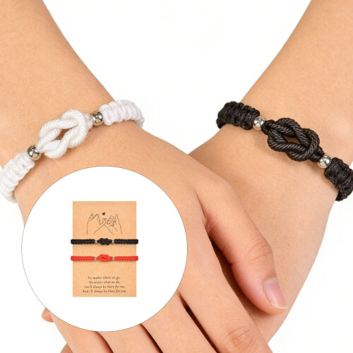 Adjustable Braided Love Knot Bracelet For Couples Romantics-A03 2