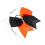 Rhinestone Hair Bow Set Orange Black 4 pcs 7