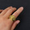 Herrering i rustfritt stål med vintage løvehode 2