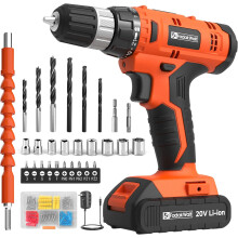 FADAKWALT 20V Cordless Drill Set ，Powerful Drill bit Sets,Torque 30N,21+1 Torque Setting,3/8 inch Keyless Chuck