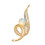 Broche en forme de note de musique ornée de strass et de perles 1