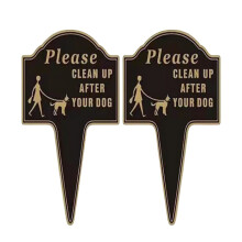 Placa de limpeza de dejetos caninos com estaca