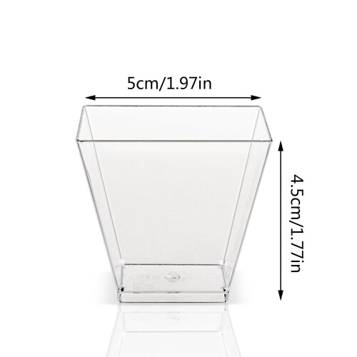 Ensemble de 50 verrines carrées avec cuillère, 60 ml 2