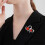 Broche double cœur en strass, alliage, 4,1 x 3 cm 4