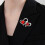 Broche double cœur en strass, alliage, 4,1 x 3 cm 5