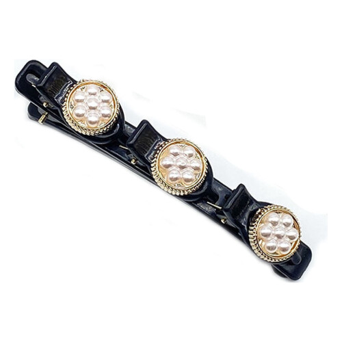 Fermaglio per capelli a doppio strato con strass e 3 piccole clip 1