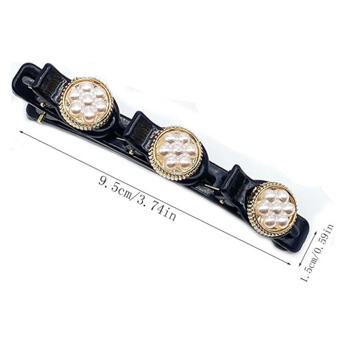 Fermaglio per capelli a doppio strato con strass e 3 piccole clip 2
