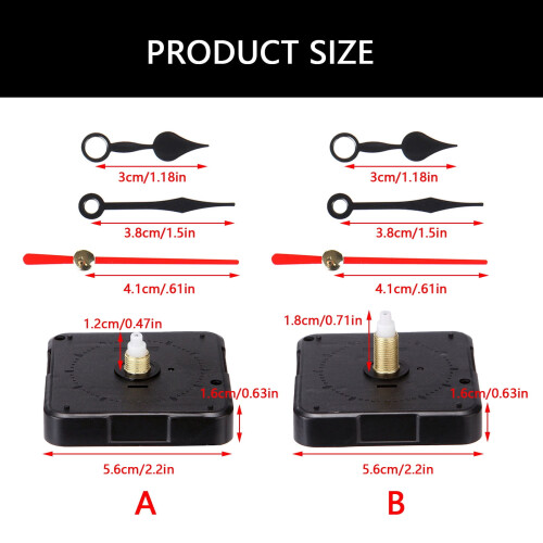 Kit de mecanismo de relógio de quartzo com ponteiros – 1 conjunto 2