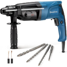 DongCheng 1 Inch SDS-PLUS 6.7AMP Corded Rotary Hammer Drill for Concrete/Masonry with 4pcs SDS Plus Drill Bits