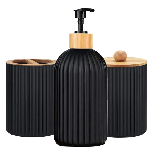 Bathroom Soap Dispenser Toothbrush Holder Set