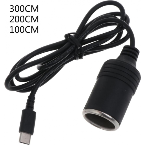 Compatible with Usb C Pd Type C To 12v Car Cigarette-lighter Socket Female Power Supply 1