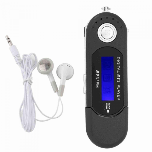 Φορητή συσκευή αναπαραγωγής μουσικής MP3 USB με οθόνη LCD και ραδιόφωνο FM, μαύρο 1