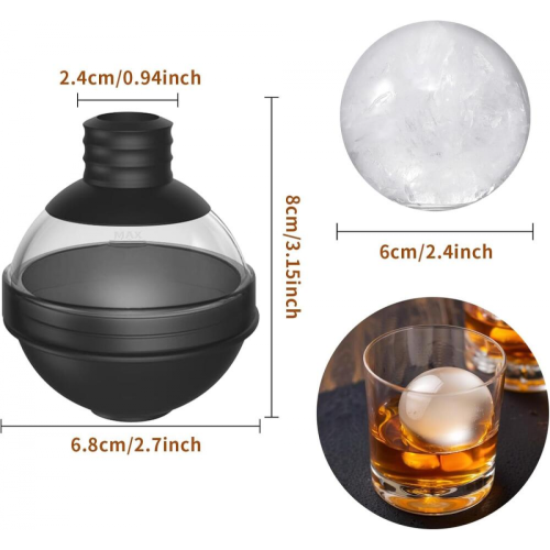 Συμβατό με μεγάλες παγοθήκες σιλικόνης Whiskey - Σετ 4 τεμαχίων με καπάκια χωνιού 1