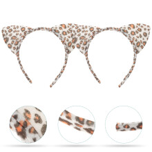 Diademas con estampado de leopardo para mujer, paquete de 3, franela suave ABS