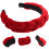 Fascia per capelli rossa larga intrecciata, stile alla moda, 1 set 1