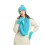 Conjunto de gorro, cachecol, luvas e protetor de pescoço em tricô, cor turquesa, 4 peças. 4