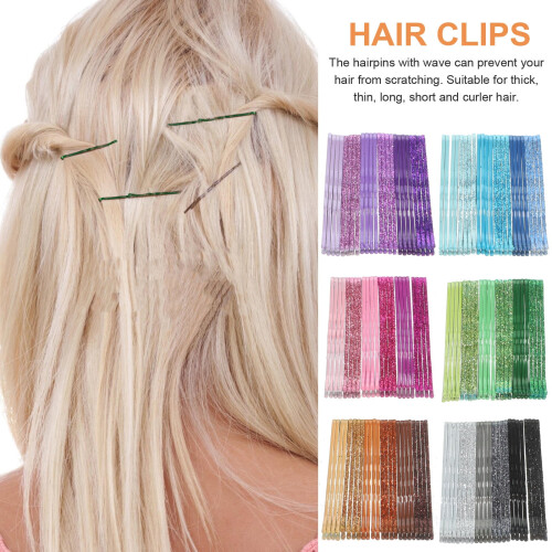 Set van 144 metalen haarclips – diverse glitterkleuren 2