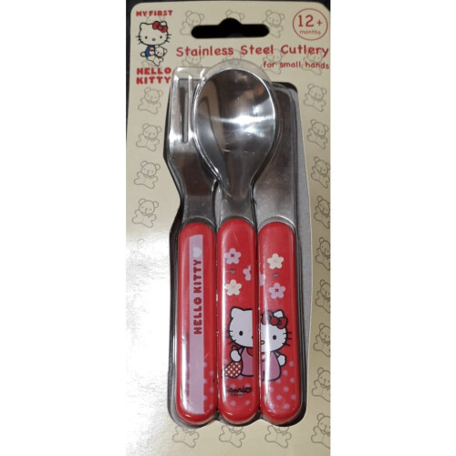 Hello Kitty My First Hello Kitty S/Steel Cutlery Set 3pc