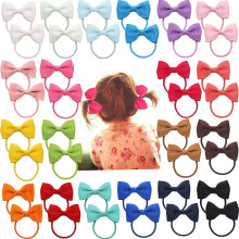 Gomas para el cabello de bebé con lazos – 40 unidades, 5 cm, cinta de poliéster