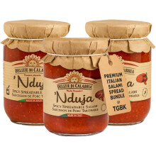Nduja of Spilinga 135g x 3 Bundle | Authentic Calabrian Njuda Paste | Spicy Spreadable Italian Sausage with Calabrian Chilli Paste