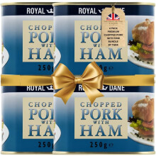 Tinned Ham Bundle with Royal Dane Chopped Ham With Pork 250g x 4 Pack – Tinned Meat for Sandwiches, Salads, Cooking & More