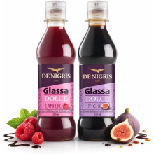 De Nigris Balsamic Glaze – Sweet Fig & Raspberry Vinegar 250ml | Sweet & Tangy Balsamic Vinegar Modena | Gourmet Balsamic for Salads & Cooking
