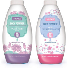 NEW Nuage Talc Free Body Powder 250g x 2 Pack – Refreshing Waterlily & Cherry Blossom – 100% Talc Free Powder for Women & Men | Anti-Chafing