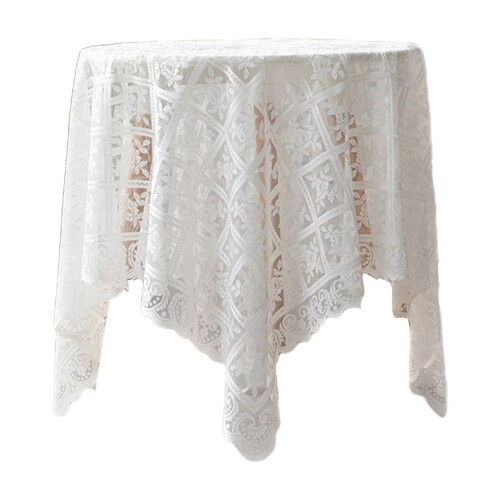 Nappe carrée rustique brodée en polyester 45 x 45 cm 1