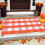 Fall Plaid Doormat Orange White Cotton 24x16 Inch 2