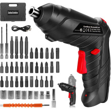Electric Drill Screwdriver, 49 in 1 Portable Cordless Screwdriver Set Rotated 90 Degrees Electric Screwdrivers Cordless Handle