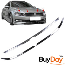 3 Pcs Chrome Headlight Upper Trim Stainless Steel for VW Passat B8 2014-Onwards