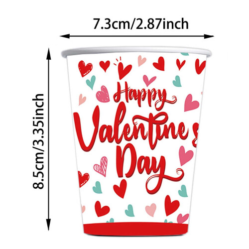 Valentinstag-Pappbecher, 20er-Packung, 9 oz (ca. 270 ml) 2