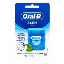 Oral-B Satin Tape Floss Remove Plaque Waxed Mint 50m