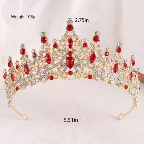 Roségoldene Strass-Tiara-Krone für Damen 1