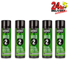 5 x U-Pol Weld #2 Zinc Primer Aerosol Spray Paint Fast Drying Adhesion UPol