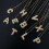 Gold Bubble Letter Necklace for Women – Initial Pendant 4
