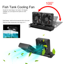 2-Kopf verstellbarer Aquariumlüfter 9.5cm schwarz 1.9W2
